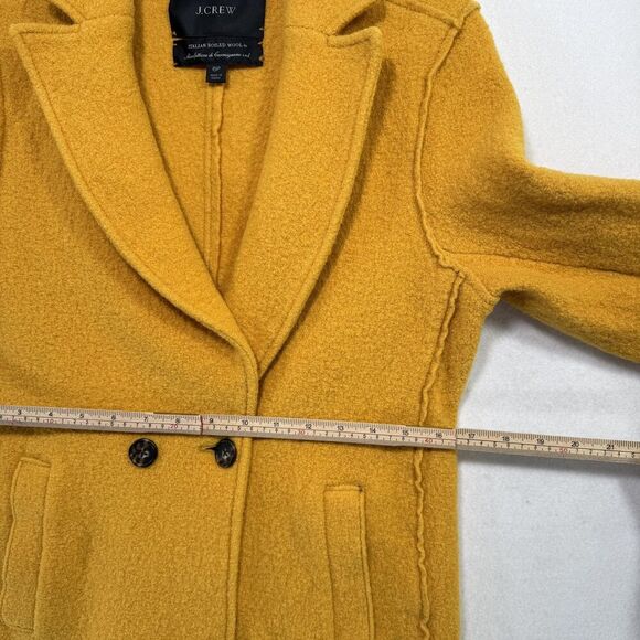 J.Crew Coat Women 6P Mustard Yellow Topcoat Daphne Petite Italian Boiled Wool - Picture 12 of 14